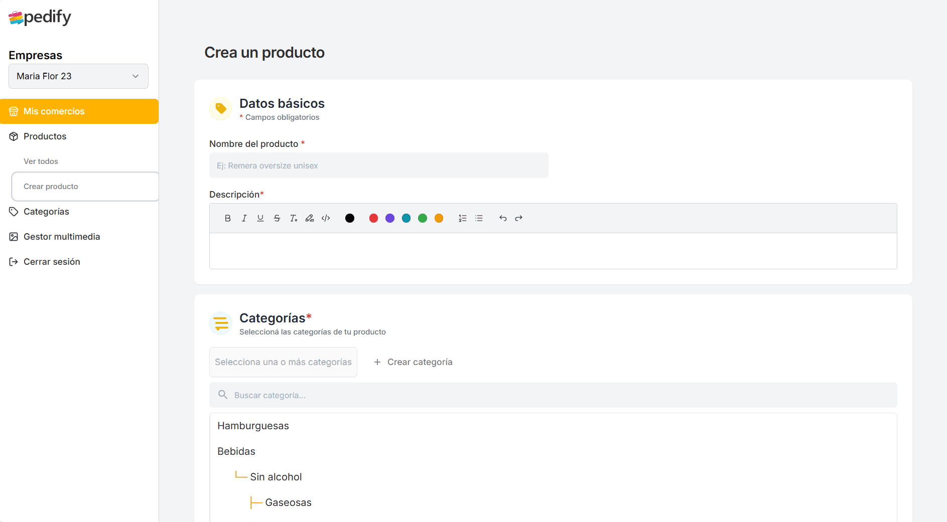 Paso 2: Agrega productos con imágenes y precios